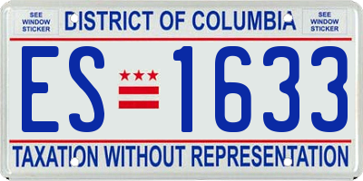 DC license plate ES1633