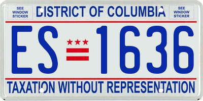 DC license plate ES1636