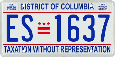 DC license plate ES1637