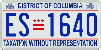 DC license plate ES1640