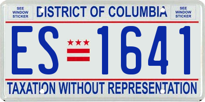 DC license plate ES1641