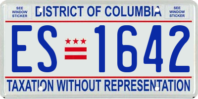 DC license plate ES1642