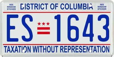 DC license plate ES1643