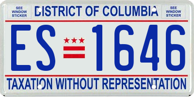 DC license plate ES1646