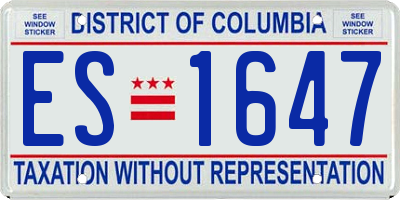 DC license plate ES1647