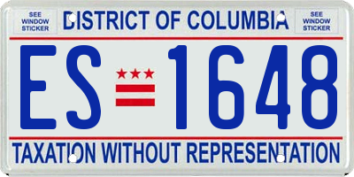 DC license plate ES1648