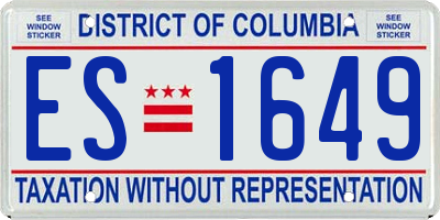 DC license plate ES1649