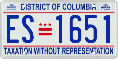 DC license plate ES1651