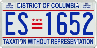 DC license plate ES1652
