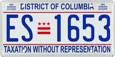 DC license plate ES1653