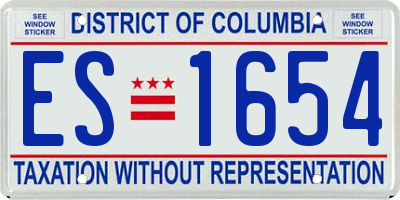 DC license plate ES1654