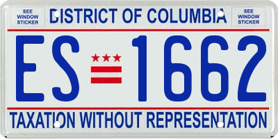DC license plate ES1662