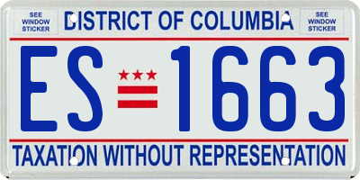 DC license plate ES1663