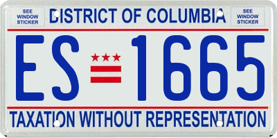 DC license plate ES1665