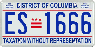 DC license plate ES1666