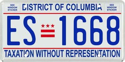 DC license plate ES1668