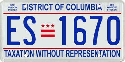 DC license plate ES1670