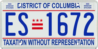 DC license plate ES1672