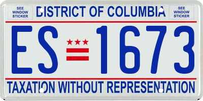 DC license plate ES1673