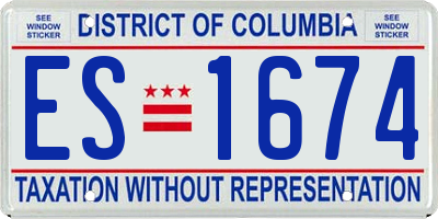 DC license plate ES1674