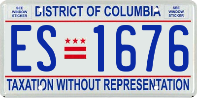 DC license plate ES1676