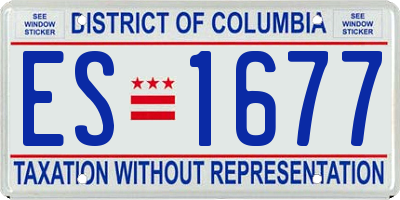 DC license plate ES1677