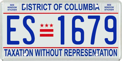 DC license plate ES1679