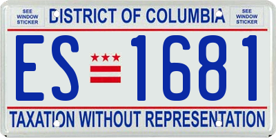 DC license plate ES1681