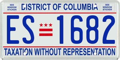 DC license plate ES1682