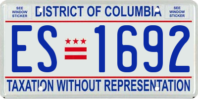 DC license plate ES1692