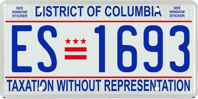 DC license plate ES1693