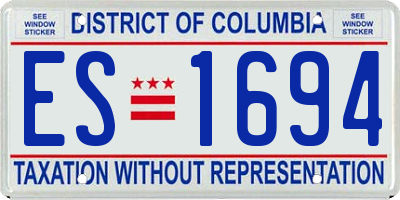DC license plate ES1694