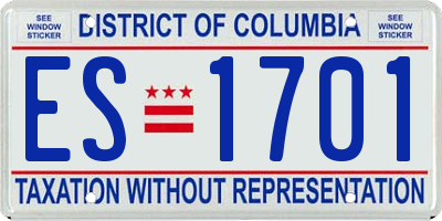 DC license plate ES1701