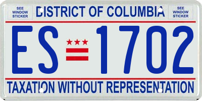 DC license plate ES1702
