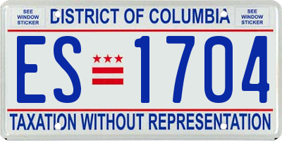 DC license plate ES1704