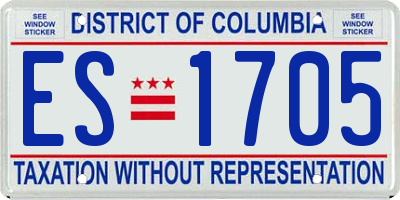 DC license plate ES1705