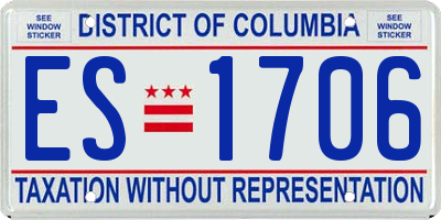 DC license plate ES1706