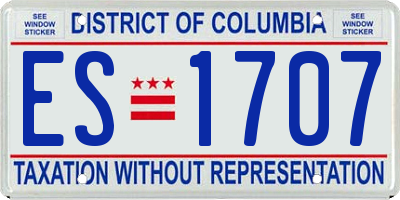 DC license plate ES1707