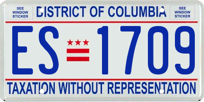DC license plate ES1709