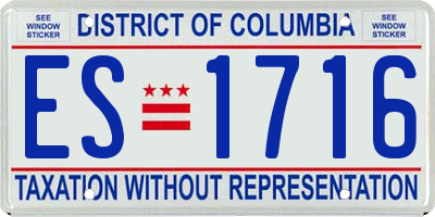 DC license plate ES1716