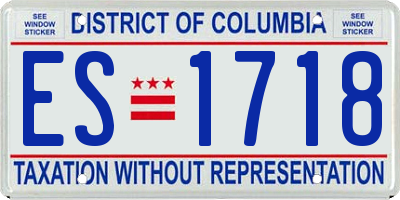 DC license plate ES1718