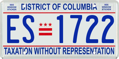 DC license plate ES1722