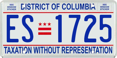 DC license plate ES1725