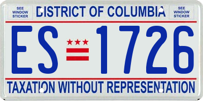 DC license plate ES1726