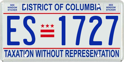 DC license plate ES1727