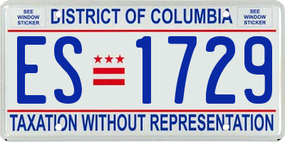 DC license plate ES1729