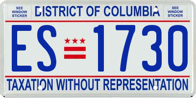 DC license plate ES1730