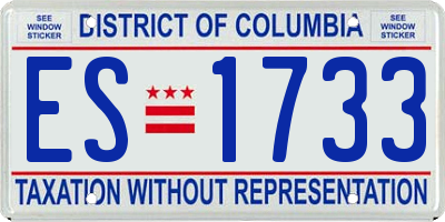 DC license plate ES1733