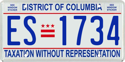 DC license plate ES1734