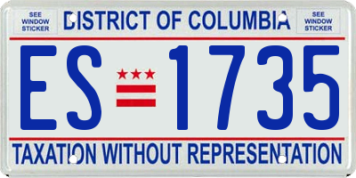 DC license plate ES1735